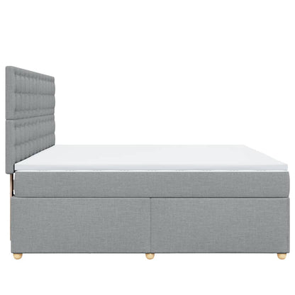Boxspring met matras stof lichtgrijs 180x200 cm