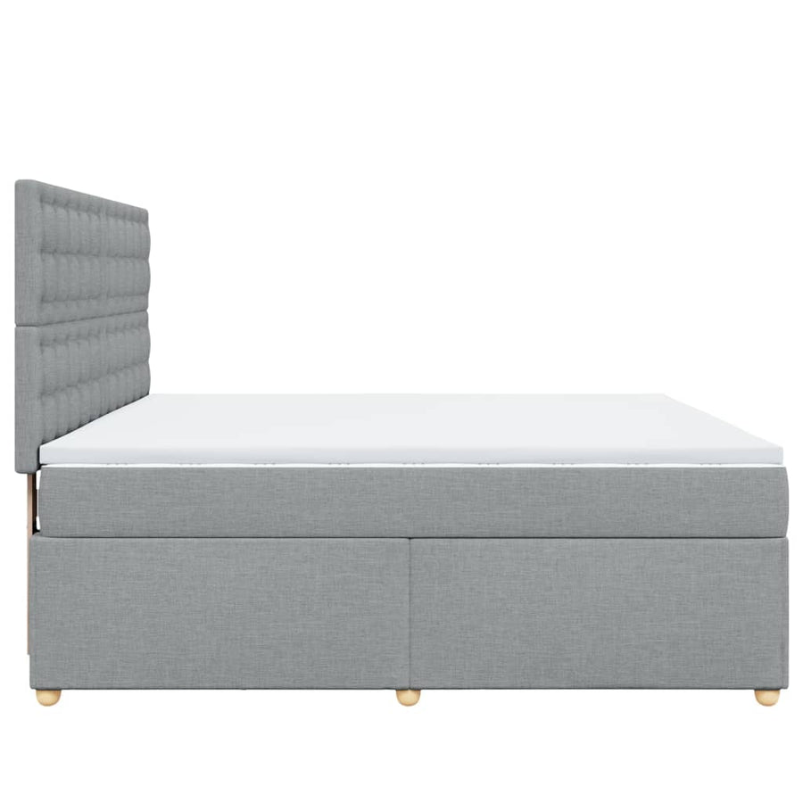 Boxspring met matras stof lichtgrijs 180x200 cm