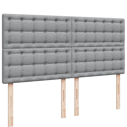 Boxspring met matras stof lichtgrijs 180x200 cm