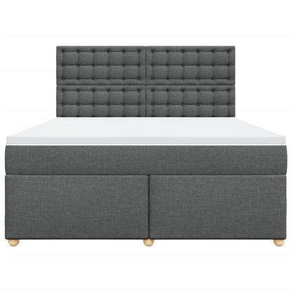 Boxspring met matras stof donkergrijs 180x200 cm