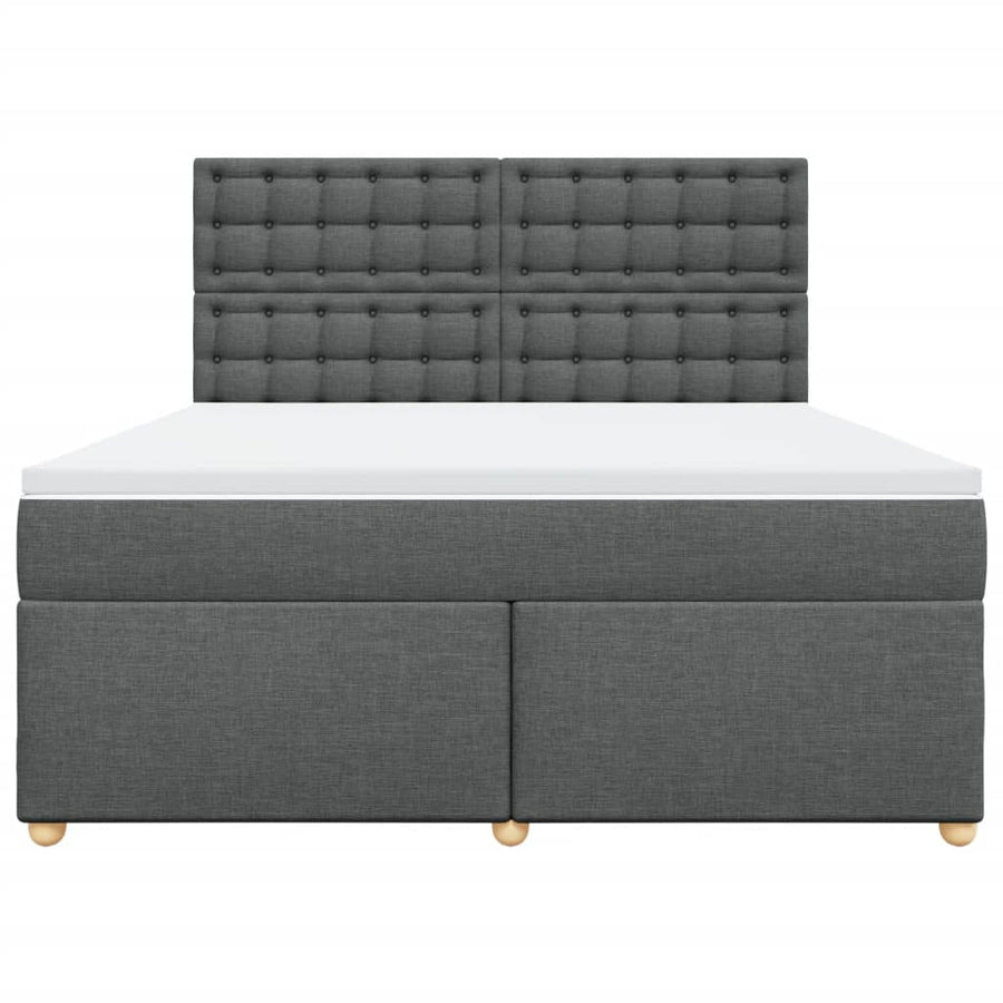 Boxspring met matras stof donkergrijs 180x200 cm