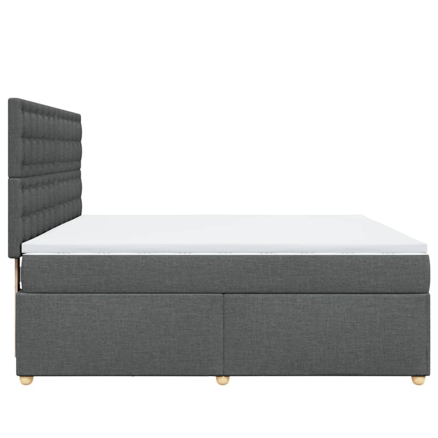 Boxspring met matras stof donkergrijs 180x200 cm
