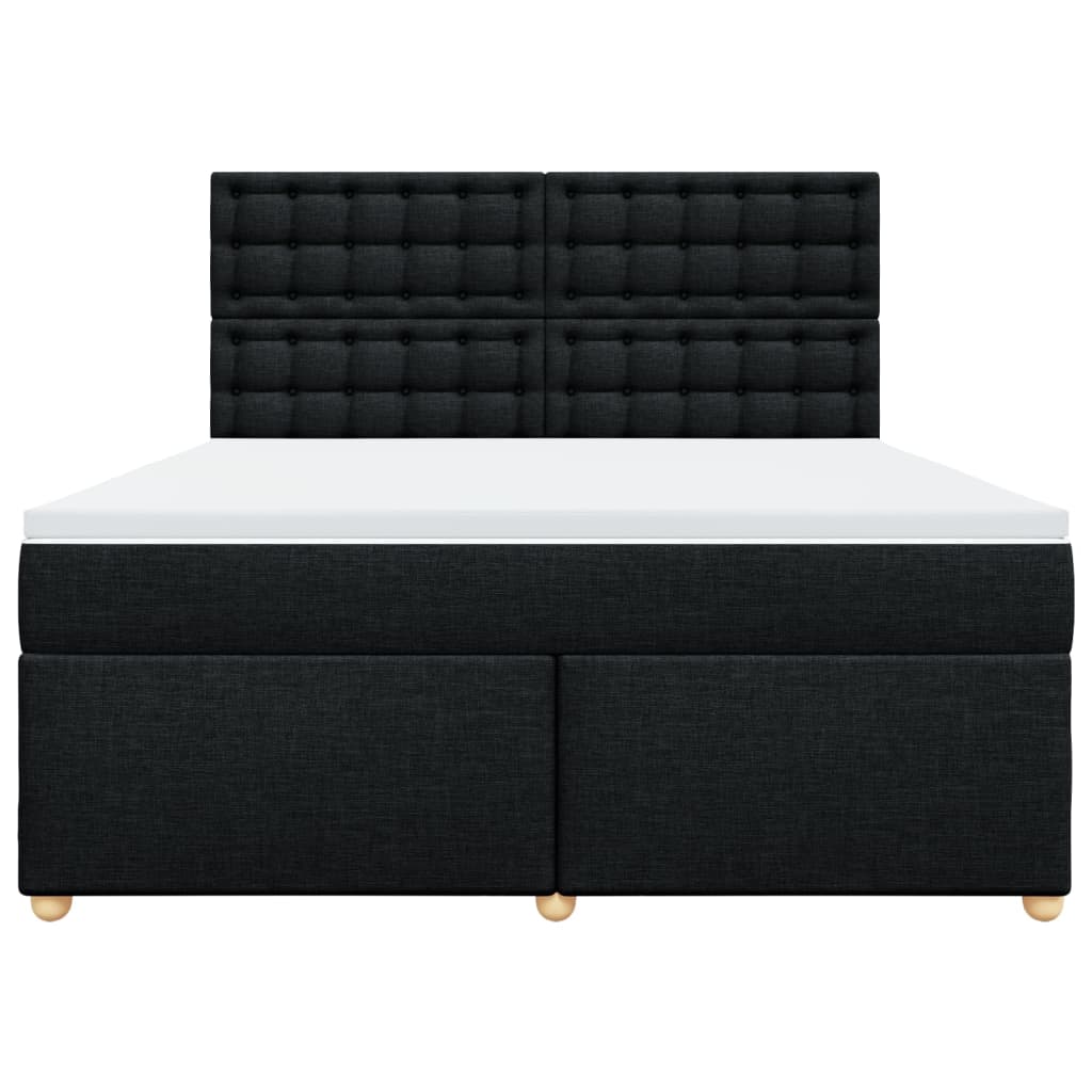 Boxspring met matras stof zwart 180x200 cm
