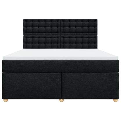 Boxspring met matras stof zwart 180x200 cm
