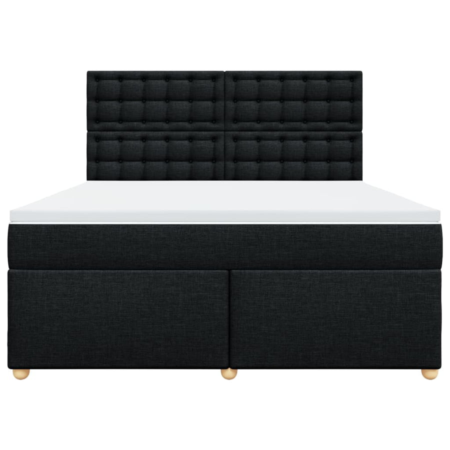 Boxspring met matras stof zwart 180x200 cm