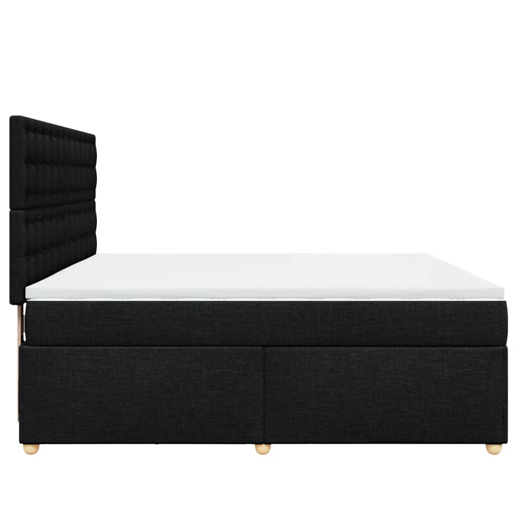 Boxspring met matras stof zwart 180x200 cm