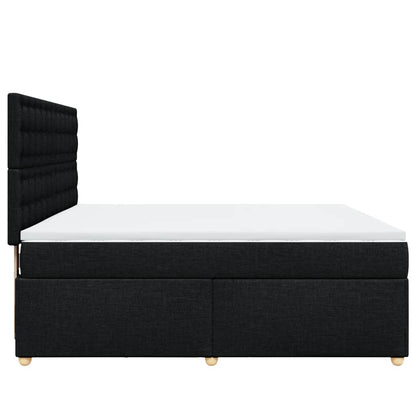 Boxspring met matras stof zwart 180x200 cm