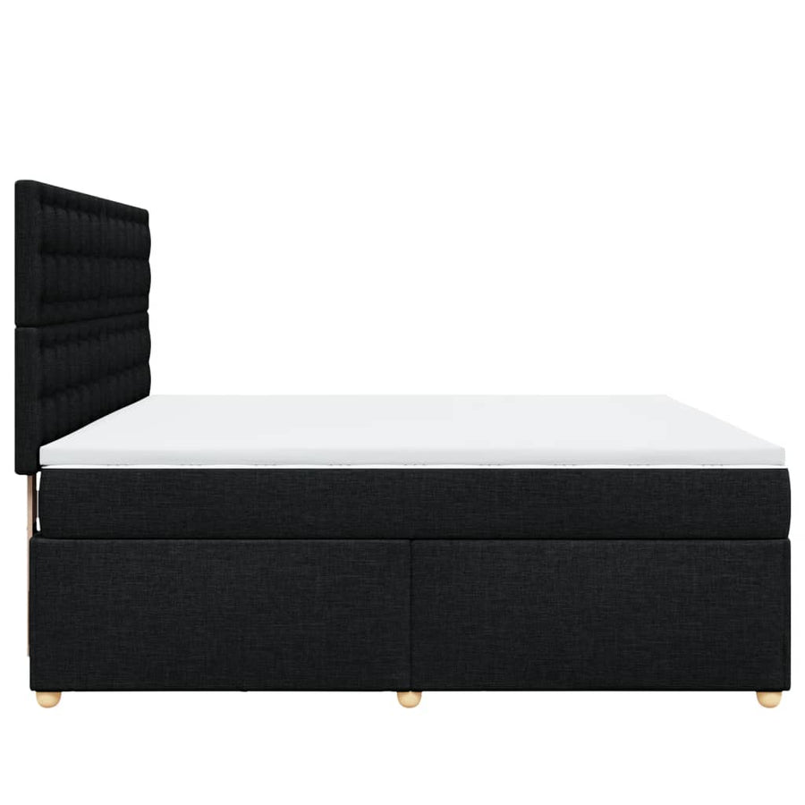 Boxspring met matras stof zwart 180x200 cm