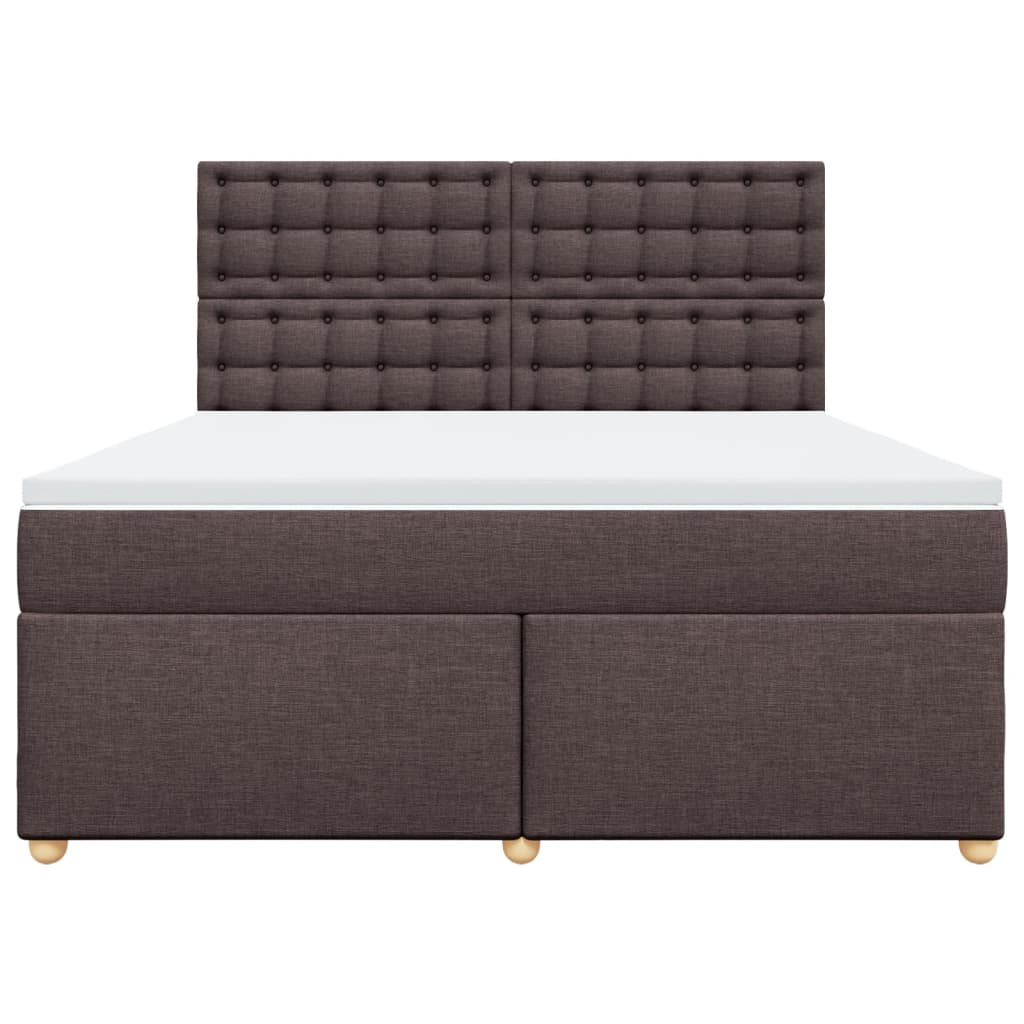 Boxspring met matras stof donkerbruin 180x200 cm
