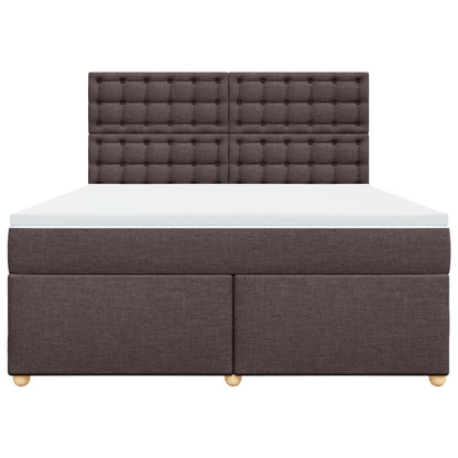 Boxspring met matras stof donkerbruin 180x200 cm