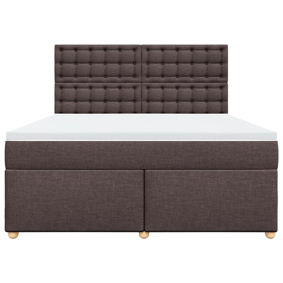 Boxspring met matras stof donkerbruin 180x200 cm