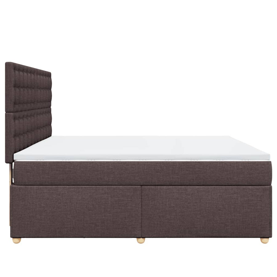 Boxspring met matras stof donkerbruin 180x200 cm
