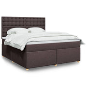 Boxspring met matras donkerbruin 180x200 cm