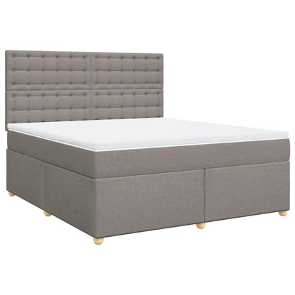 Boxspring met matras stof taupe 180x200 cm