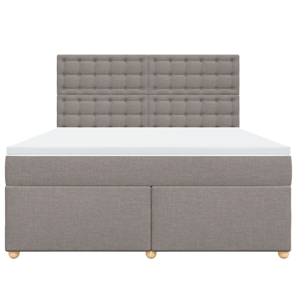 Boxspring met matras stof taupe 180x200 cm