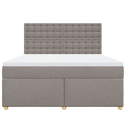 Boxspring met matras stof taupe 180x200 cm