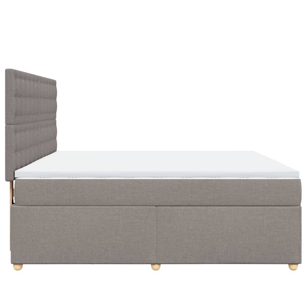 Boxspring met matras stof taupe 180x200 cm