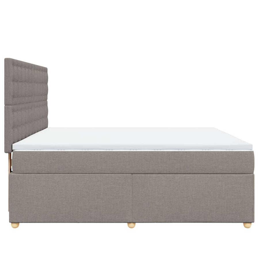 Boxspring met matras stof taupe 180x200 cm