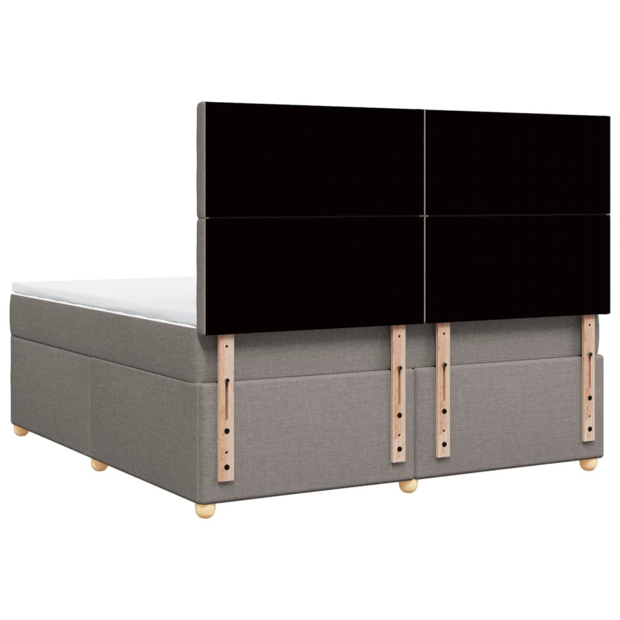 Boxspring met matras stof taupe 180x200 cm