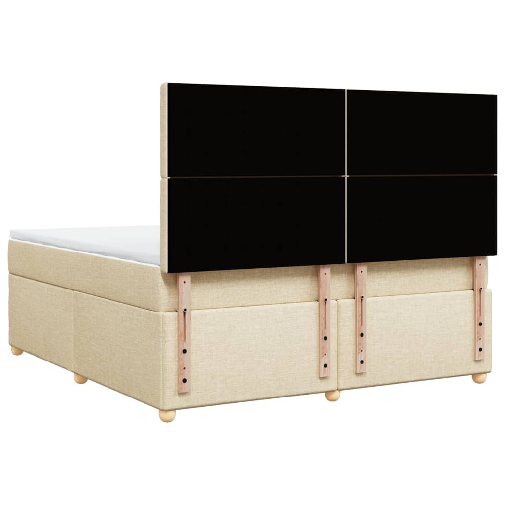 Boxspring met matras stof crèmekleurig 180x200 cm