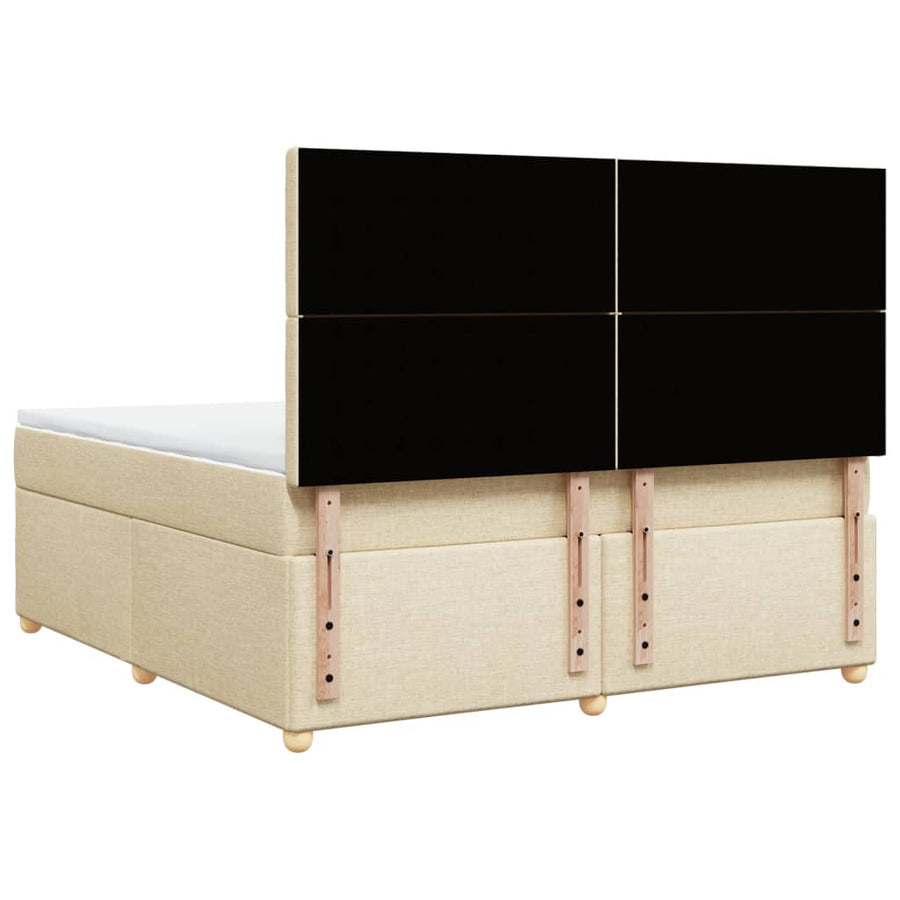 Boxspring met matras stof crèmekleurig 180x200 cm