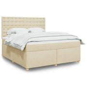 Boxspring met matras 180x200 cm crèmekleurig