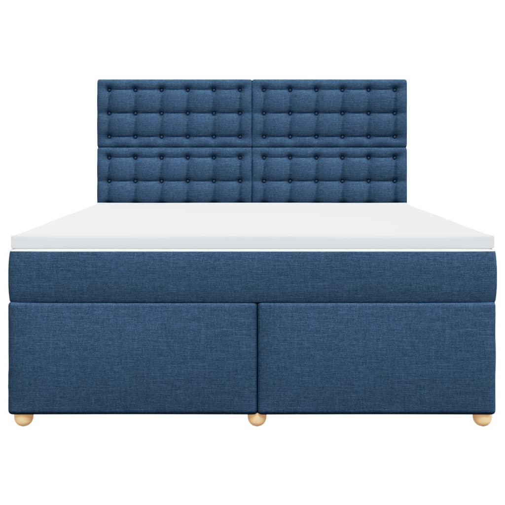 Boxspring met matras stof blauw 180x200 cm