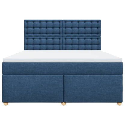 Boxspring met matras stof blauw 180x200 cm