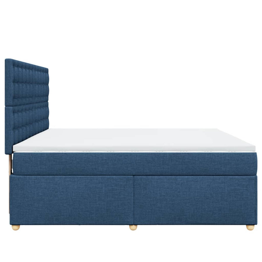 Boxspring met matras stof blauw 180x200 cm