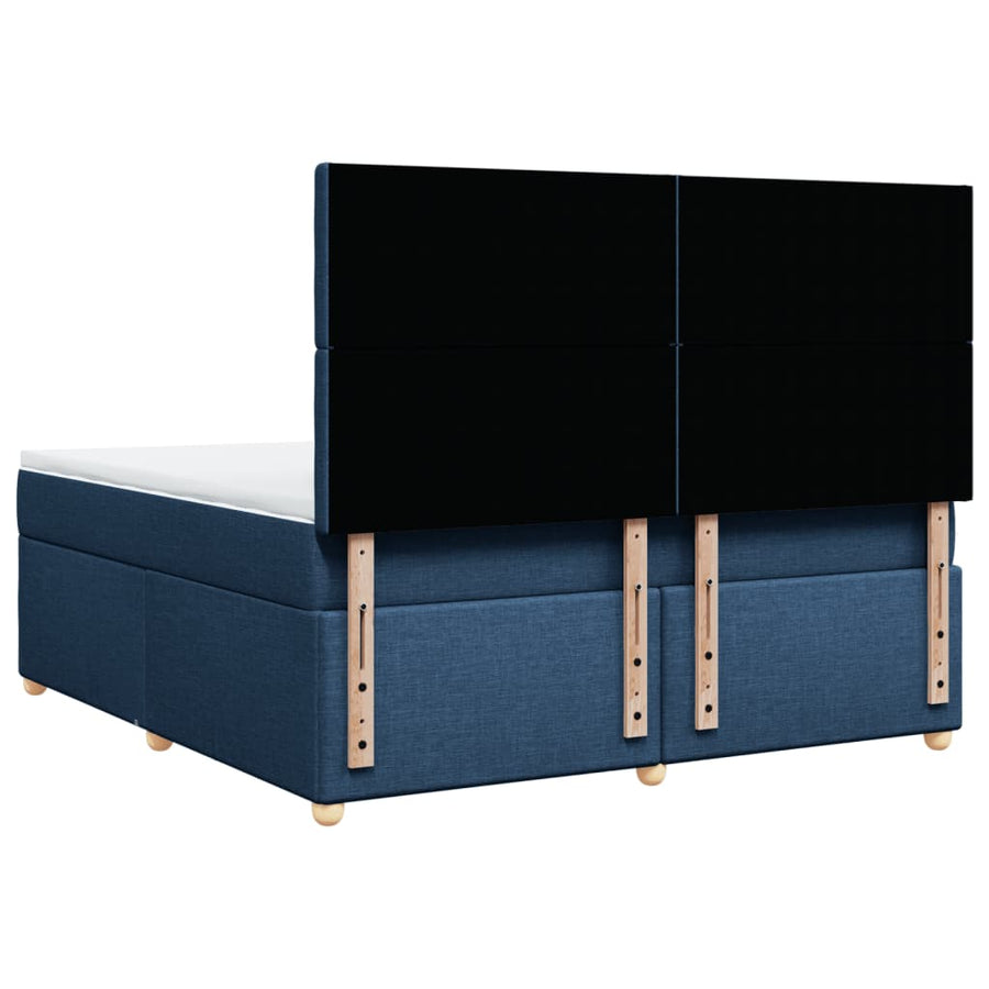 Boxspring met matras stof blauw 180x200 cm