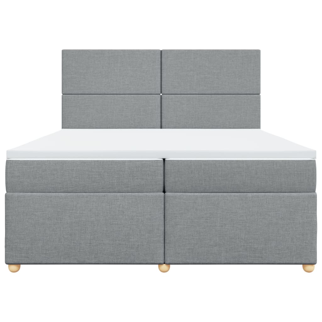 Boxspring met matras stof lichtgrijs 200x200 cm