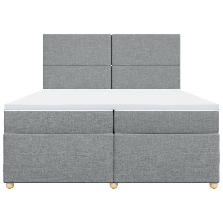 Boxspring met matras stof lichtgrijs 200x200 cm