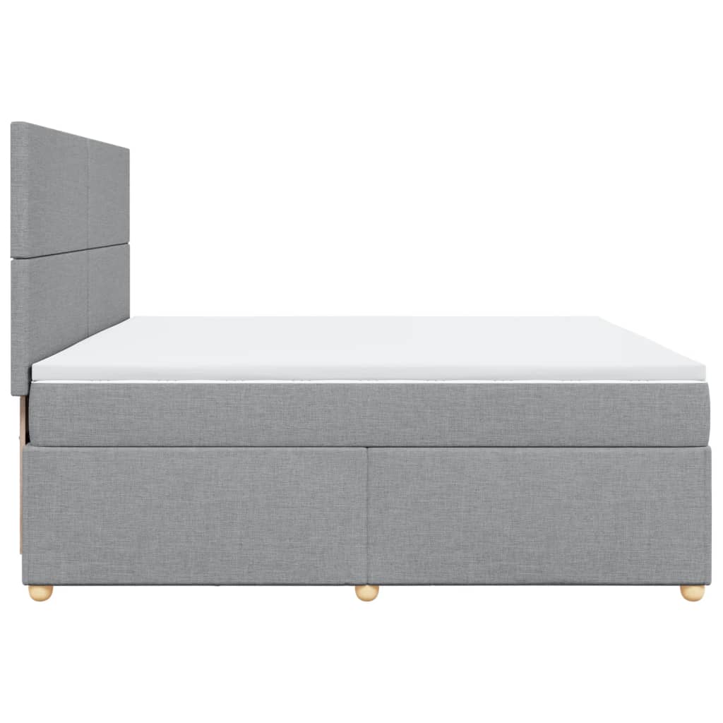 Boxspring met matras stof lichtgrijs 200x200 cm