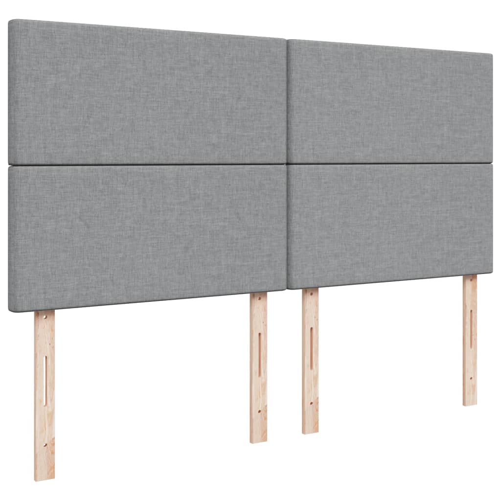Boxspring met matras stof lichtgrijs 200x200 cm