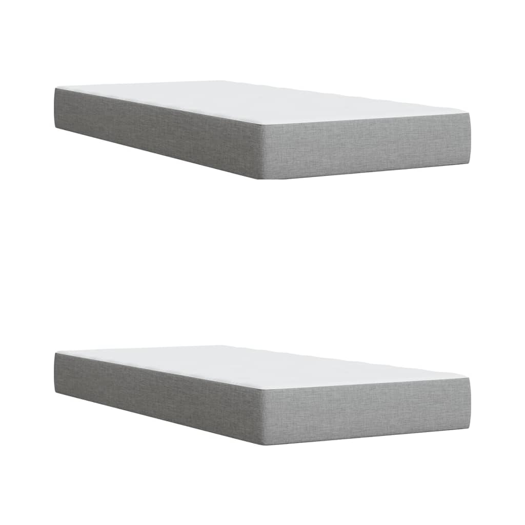 Boxspring met matras stof lichtgrijs 200x200 cm
