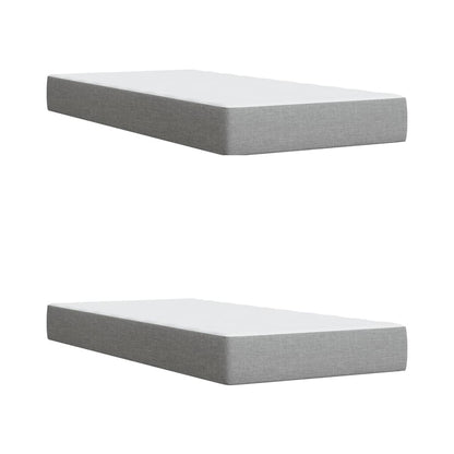 Boxspring met matras stof lichtgrijs 200x200 cm