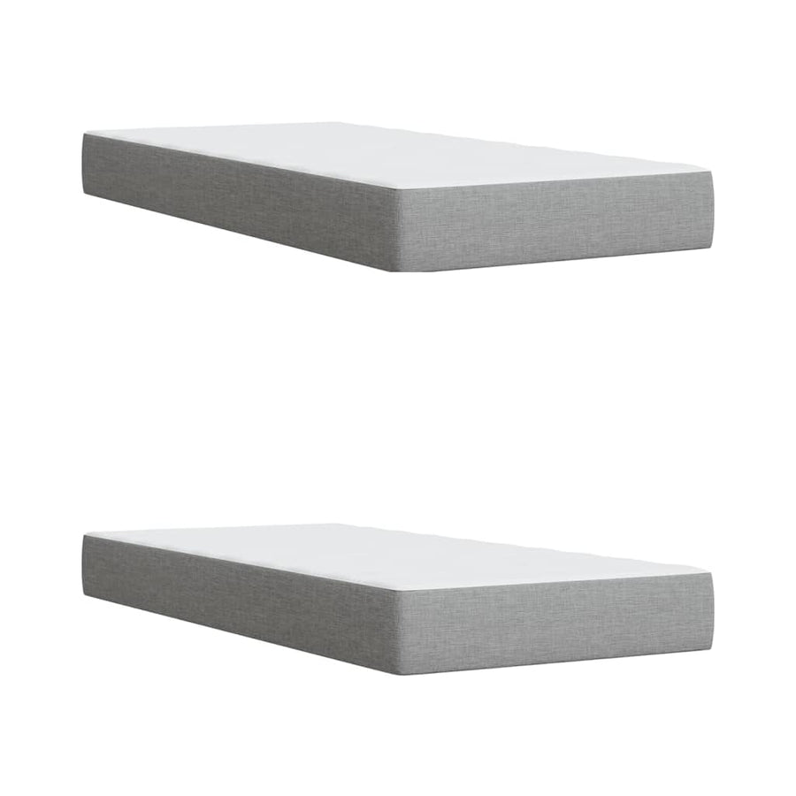Boxspring met matras stof lichtgrijs 200x200 cm