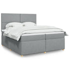 Boxspring met matras 200x200 cm lichtgrijs
