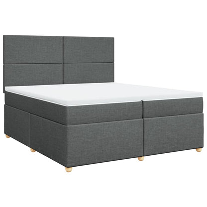 Boxspring met matras stof donkergrijs 200x200 cm