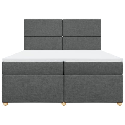 Boxspring met matras stof donkergrijs 200x200 cm