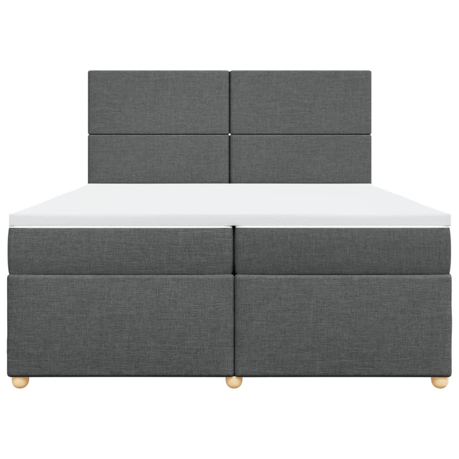 Boxspring met matras stof donkergrijs 200x200 cm