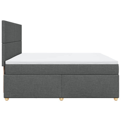 Boxspring met matras stof donkergrijs 200x200 cm