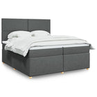 Boxspring met matras 200x200 cm donkergrijs
