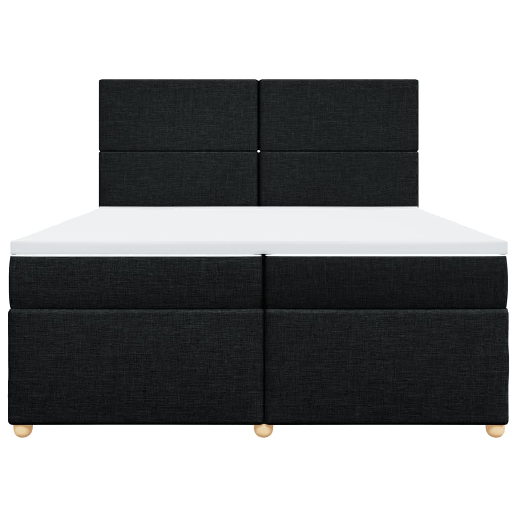 Boxspring met matras stof zwart 200x200 cm