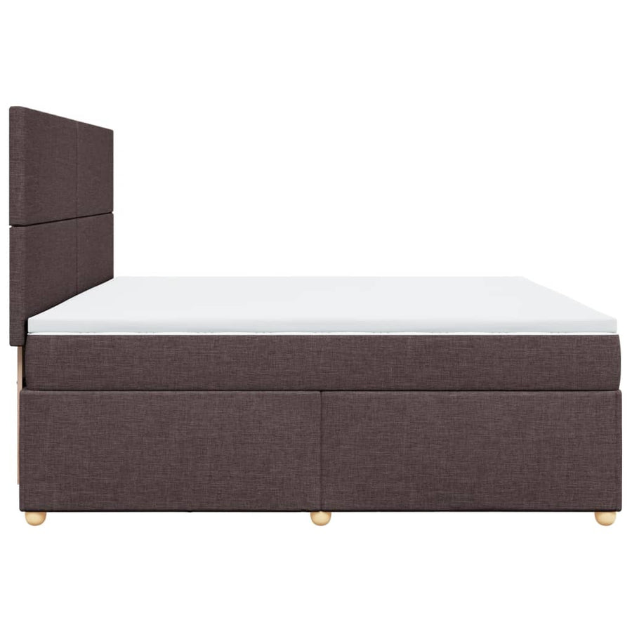 Boxspring met matras stof donkerbruin 200x200 cm