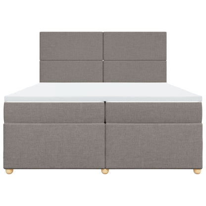 Boxspring met matras stof taupe 200x200 cm