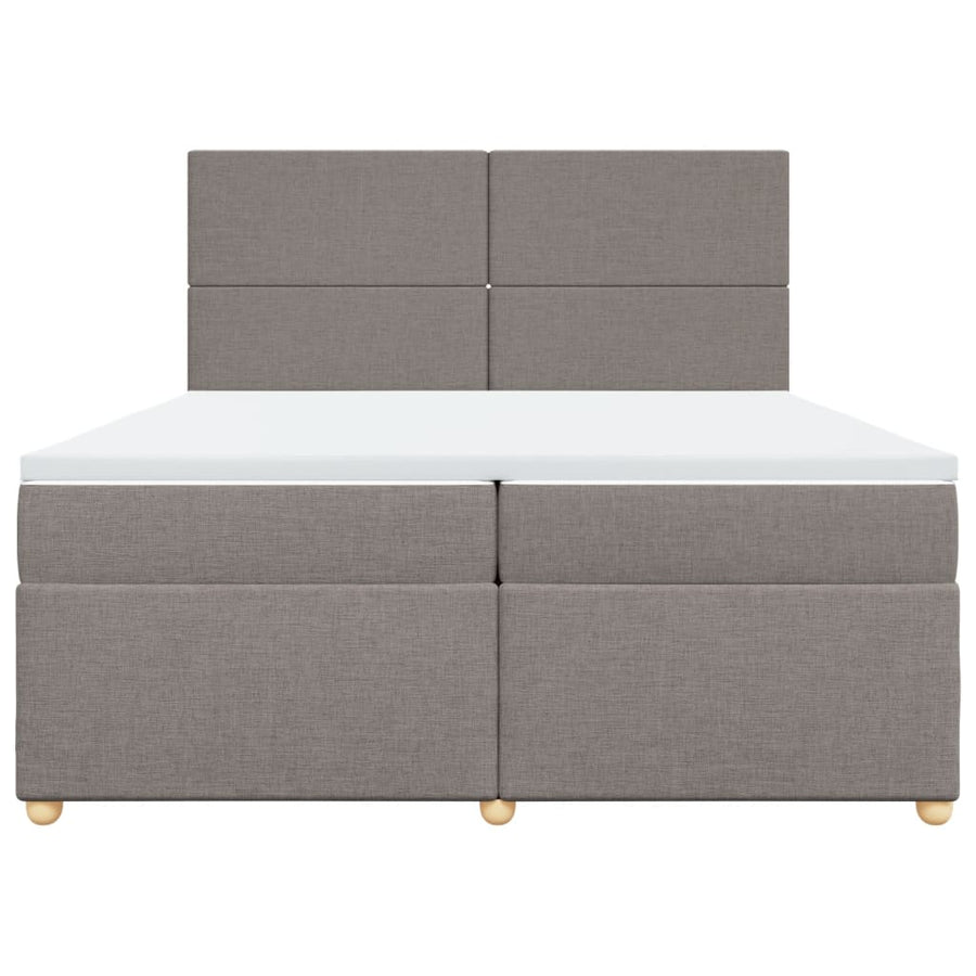 Boxspring met matras stof taupe 200x200 cm
