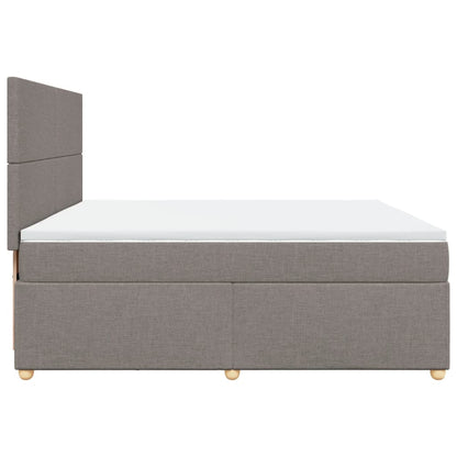Boxspring met matras stof taupe 200x200 cm