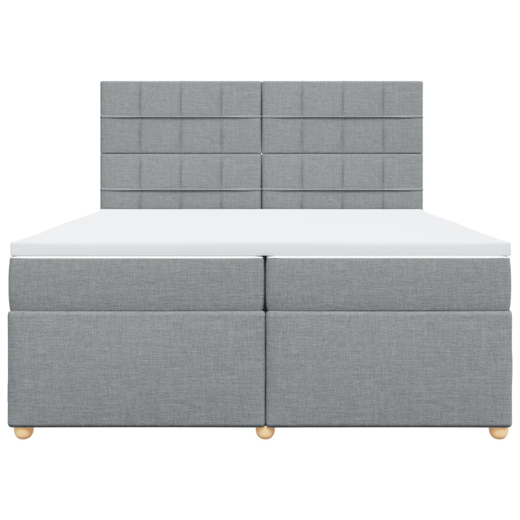 Boxspring met matras stof lichtgrijs 200x200 cm