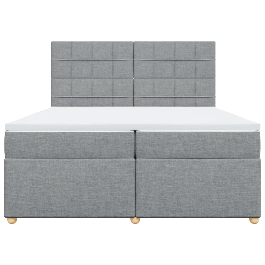 Boxspring met matras stof lichtgrijs 200x200 cm